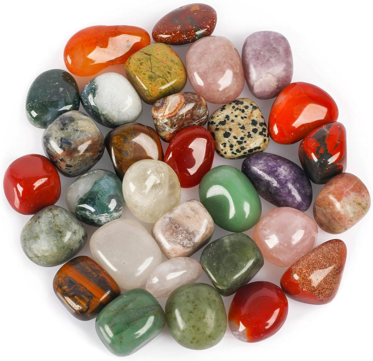 30 stuks getrommelde stenen en kristallen voor Reiki en meditatie
