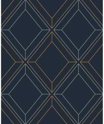 Seabrook Designs Linework Gem Non-Woven Unpasted Wallpaper