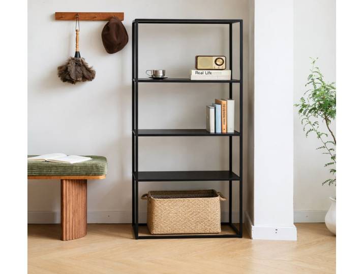 Etagère style industriel de 4 niveaux en métal noir