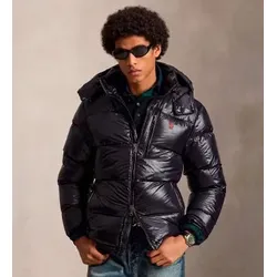 Polo Ralph Lauren für Herren. 710968281001 Gorham glänzende Daunenjacke in Dunkelmarine (S), Lässig, Nachhaltig, Recyceltes Nylon