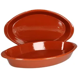 2er Set Ovale Auflaufform Boris Ton 39x23cm Größe L Mittelalter Wikinger