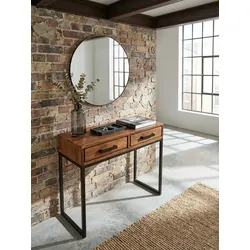 Konsolentisch – Massivholz/Metall, 90x76x36 cm, schmal, modern