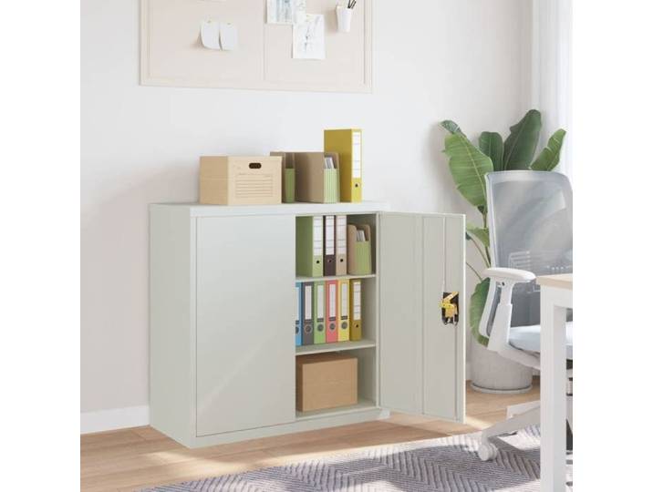 Armoire de bureau gris style industriel en acier 40 x 90 cm rangement dossiers et fournitures rangement bureau dossiers