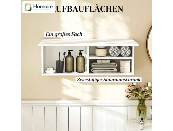 Meuble de rangement blanc en panneau de particules 80 x 25 x 30 cm HOMAIRE
