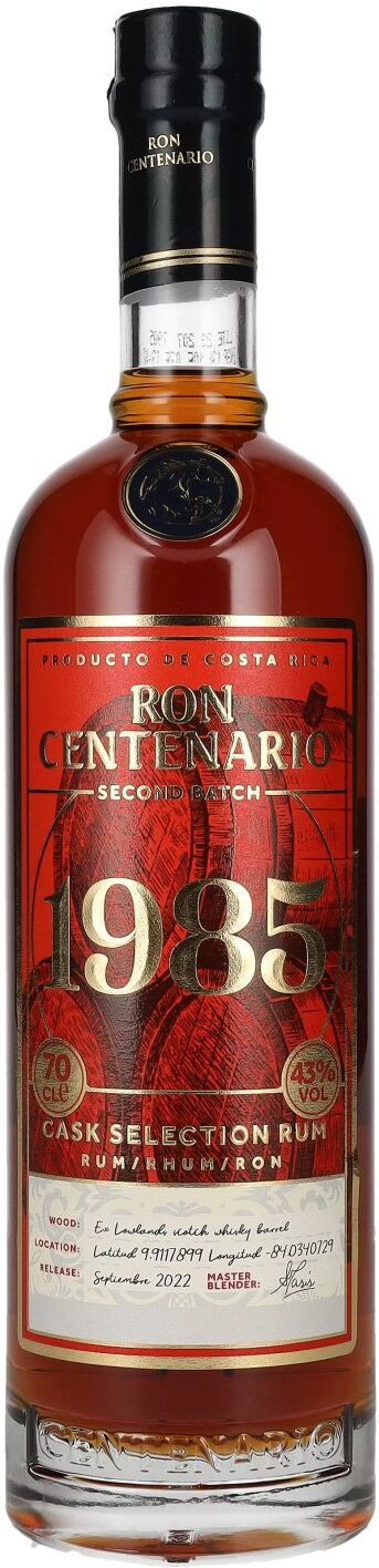 Ron Centenario 1985 Cask Selection Rum Second Batch 43% Vol. 0,7l