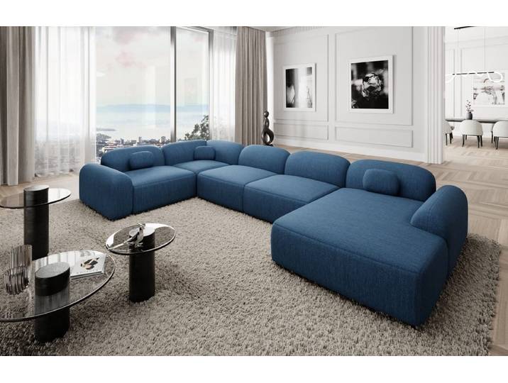 Wohnlandschaft Barcelona U-Form aus Stoff