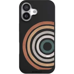Nivocase Handyhülle für Apple iPhone 17 Hülle NIVOpure Case Schwarz Kreise Regenbogen Wasserfarbe (Apple iPhone 17), Smartphone Hülle, Schwarz