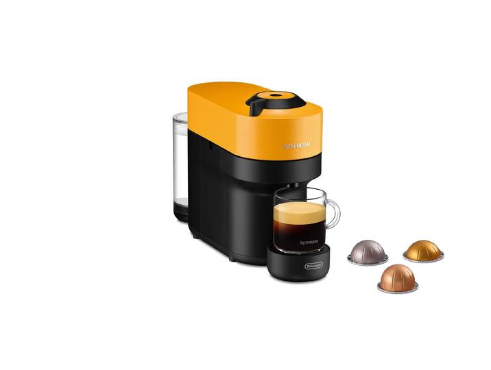 DE'LONGHI Kapselmaschine Vertuo Pop , Energieeffizienz: A+, gelb (gelb, schwarz), B:13,6cm H:25cm T:42,6cm, Kaffeemaschinen, Kapselmaschine