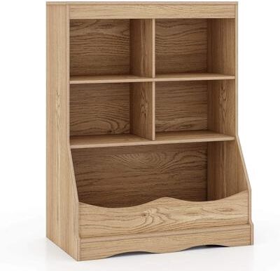 Kids Toy Storage Organizer w/Bookcase Wooden Toy Storage Unit