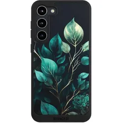 Nivocase Handyhülle für Samsung Galaxy S23+ Hülle NIVOpure Case Schwarz Blätter schwarz Eukalyptus (Samsung Galaxy S23+), Smartphone Hülle, Schwarz