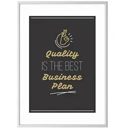 Paperflow Wandbild »Quality is the best business plan« Rahmen silbern silber, 50.6x70.5x0.9 cm