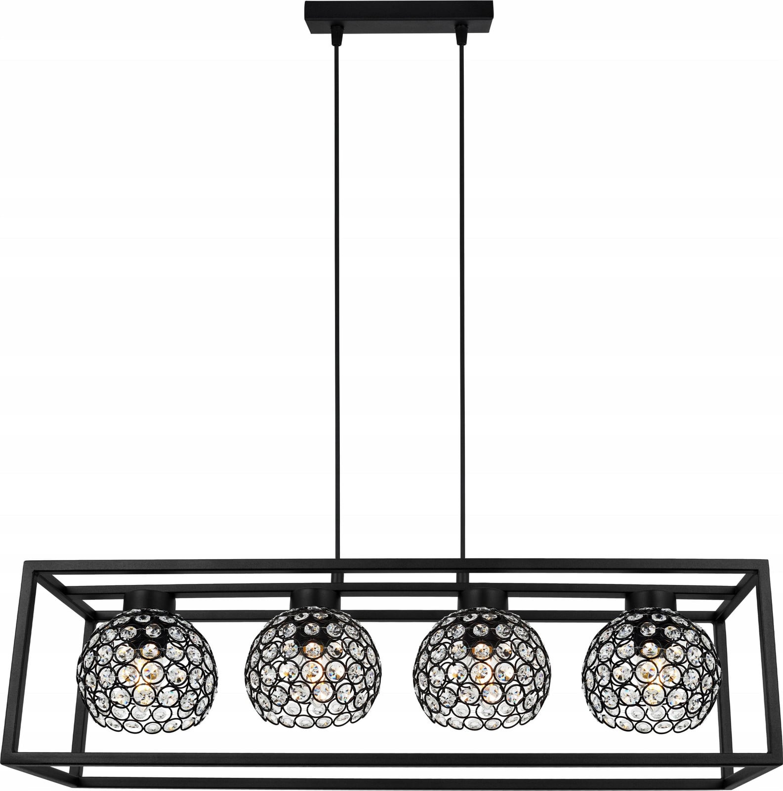 LIGHT HOME LH Hanglamp met kooi en kristallen bol