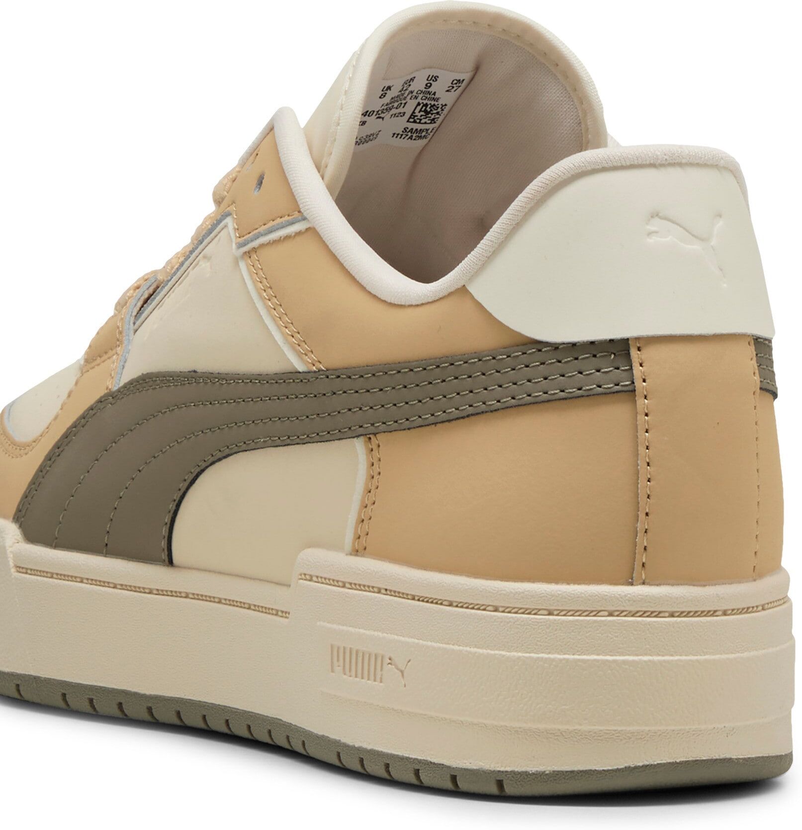 Sneaker PUMA "CA PRO CLASSIC PRM", Damen, Gr. 38,5, weiss (alpine snow, velvet moss, light sand), mehrfarbig, Schuhe Sneaker alpine snow, velvet moss, light sand 38,5