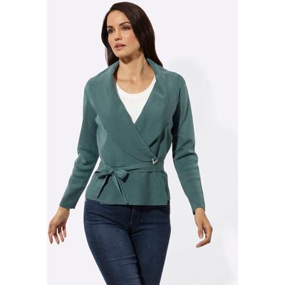 Cardigan, Damen, Gr. 40, grün (jade), 42% Viskose, 30% Lyocell, 28% Polyester, unifarben, Strickjacken