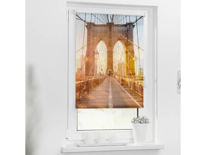 Klemmfix-Rollo Brooklyn Bridge 70 x 150cm Orange