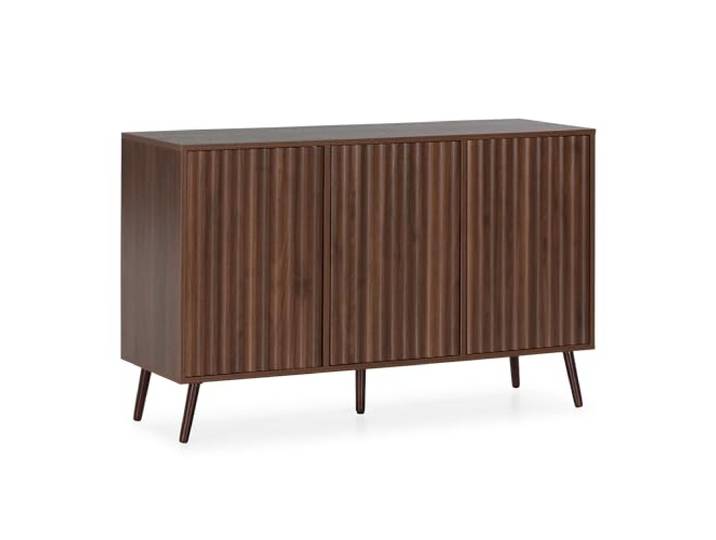 HOMN LIVING Sideboard Lluvia 3 türen Walnuss-Optik, 120 cm (Breite) 40 cm (Tiefe) 76 cm (Höhe)