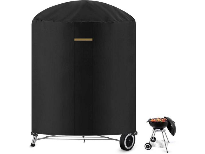 Grill Abdeckhaube Ø77x90cm Wetterfest Wasserdicht UV Beständig, Schwarz, 1x1x1 cm, Grills, Grillzubehör