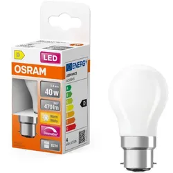 OSRAM B22d LED Superstar Classic P 40 matt dimmbar 3,4W wie 40W warmweißes Licht 2700K