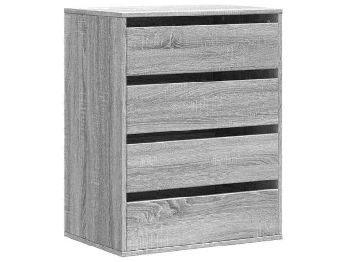 Kommode Grau Dab Sonoma 60x41x76cm Material Holzwerkstoff 4 Schubladen 4 Schubladen, Ausstellungsplatte, feuchtigkeitsbeständig, Reinigungsleiter, Wandmontage