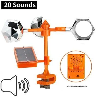 Inspire Select Solar Powered Outdoor Bird Repeller With Sound & Wind Motion Humane Garden Bird Scarer For Yards, Farms & Patios with Sound Machine