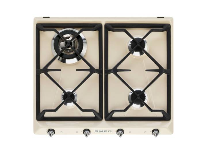 Table de cuisson gaz SMEG SR964PGH 4 foyers Crème