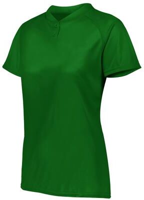 Augusta Sportswear AG1567 Athletic Women's Attain Wicking Two-Button Softball Jersey T-Shirt in Dark Green size 3XL   Polyester 1567