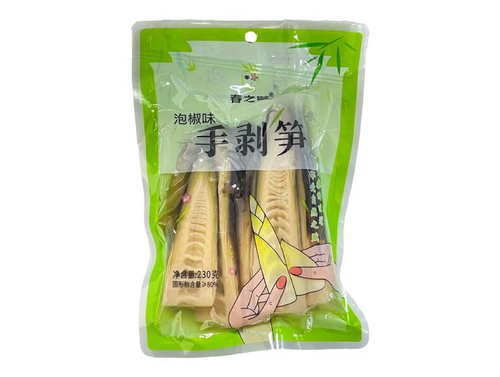 Chunzhifu Handgepelde bamboescheuten, gespleten (pittige chilipepersmaak) 230 g