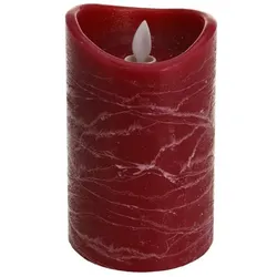 Koopman, LED Kerzen, LED-Kerze - aus Echtwachs - ca. 7,5 x 12 cm - dunkelrot (1x)