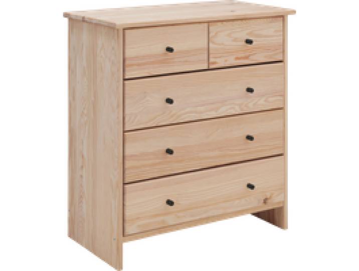 Commode bois massif 5 tiroirs Iris