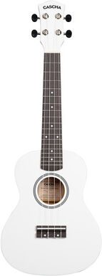 Cascha Concert Uke Linden Set WHT Weiß
