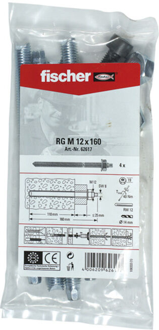 fischer Tige filetée RG M 12 x 160 B (062617)