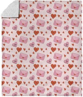 Valentine's Day Send My Love Silk Touch Sherpa Throw Blanket 50x60 Inches by THE NORTHWEST GROUP in Send My Love (Size OS)