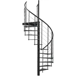Minka Spindeltreppe Milano 42 - 300,3cm Geschosshöhe Schwarz 120cm Durchmesser