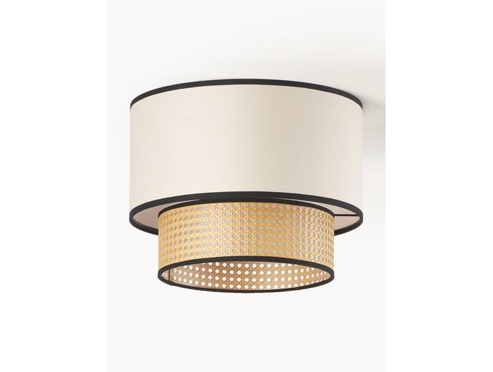 Plafonnier en cannage avec tissu Vienna