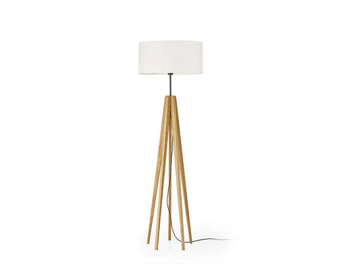 Herzblut Stehleuchte Aster, Silberfarben, Naturmaterialien, Asteiche, Hartholz, rund, 160 cm, Handmade in Germany, Europäischer Sicherheitsstandard, mit Schalter, Lampen & Leuchten, Innenbeleuchtung, Stehlampen, Stehlampen