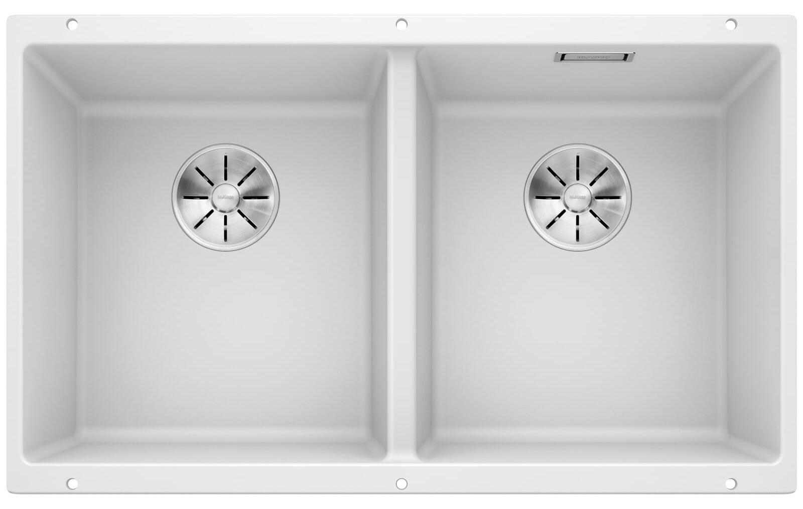 BLANCO SUBLINE 350/350-U, Schrankwaschbecken, Silgranit, Weiß, 80 cm, Deutschland