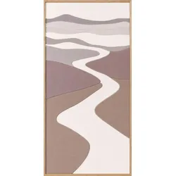 EUROART Wandbild 60 x 120 cm Soft Landscape III Naturfaser Beige