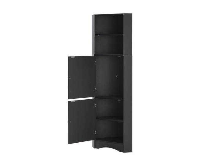 Evryae Buffet Moderner Eckschrank minimalistisch Dreiecksdesign kippsicher wasserdicht Stauraum, Schwarz, 4 Fächer, Rechteckig, 36.5x155x36.5 cm, Esszimmer, Anrichten, Buffetschränke
