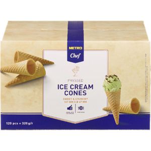 METRO-Chef Eiswaffeln Waffelhörnchen Ice Cream Cones, süß, 107x Ø 47 mm, 120 Stück