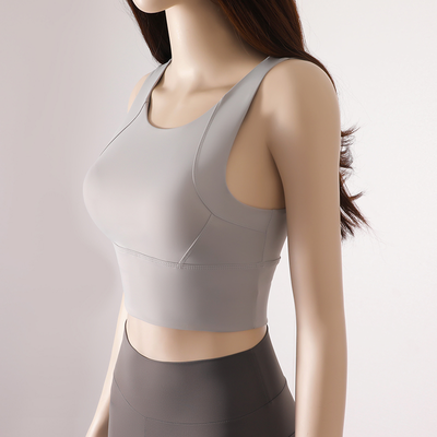 Women Boutique Womens Workout Tank Top With Built Chest Support Stylish Yoga Sports Wear gray s