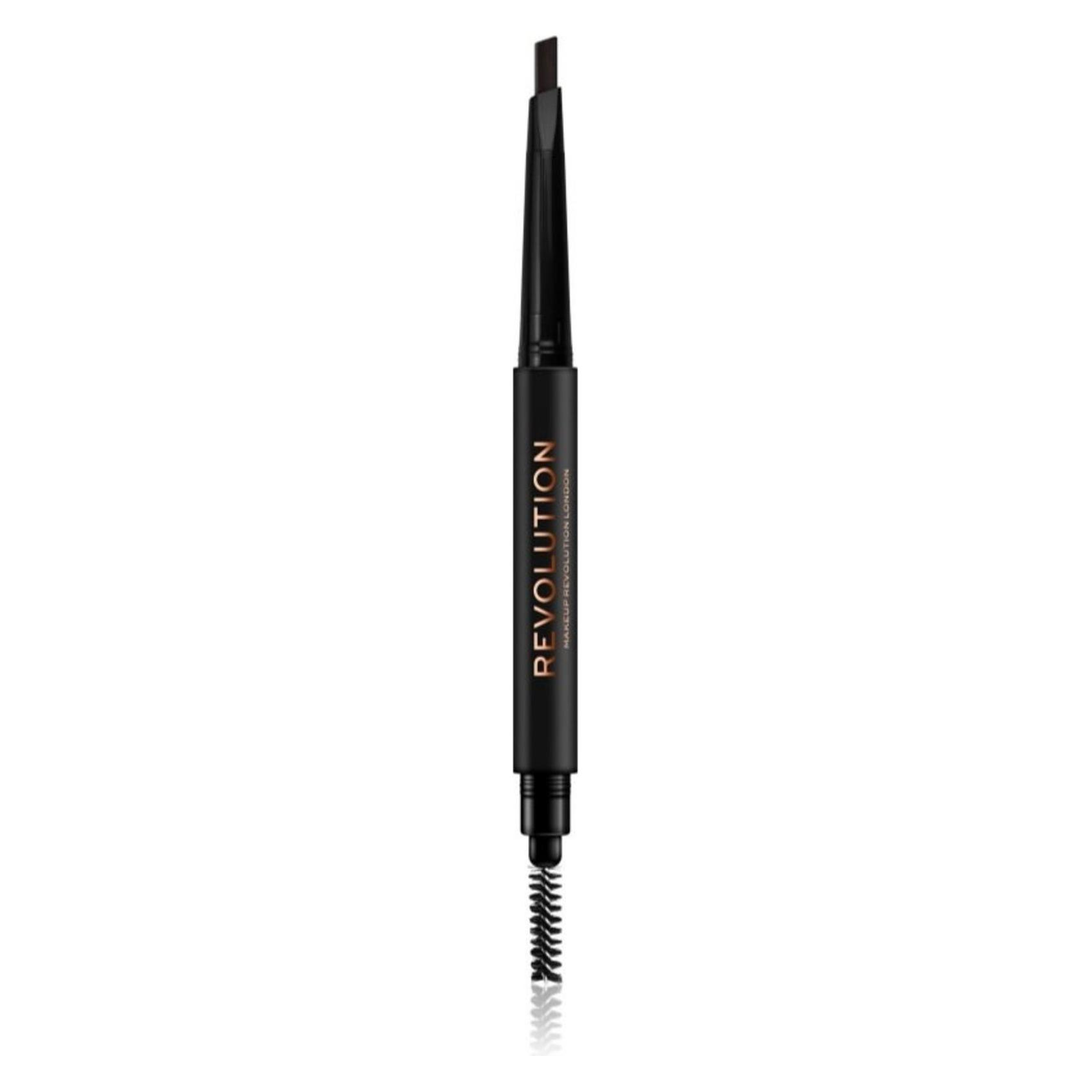 Makeup Revolution Duo Brow Definer Pencil mit Pinsel Dunkelbraun (Dunkelbraun) (49982860)
