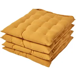 STUHLKISSEN 4er-Set senfgelb 40/40/6,5 cm