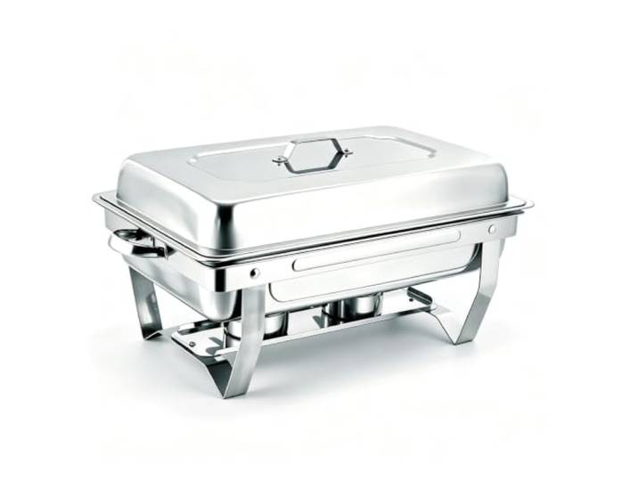 Chafing Dishes-Buffet-Set aus Edelstahl warmhaltebehälter Chafing Dish Silberner rechteckiger Catering-Chafer-Wärmer for Buffet-Bankett-Partys(A-Single)