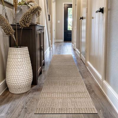 World Rug Gallery Vertical Dash Power Loomed Soft Shag High-Low Indoor Area Rug