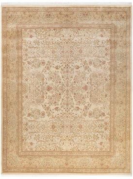 Overton Hand Knotted Wool Vintage Inspired Traditional Mogul Ivory Area Rug - 8 x 10