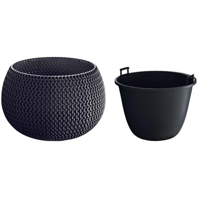 Pflanzkübel PROSPERPLAST "Splofy Bowl", grau (anthrazit), H:19cm Ø:29cm, Kunststoff, Pflanzgefäße, Pflanzkübel, ØxH: 29x19 cm