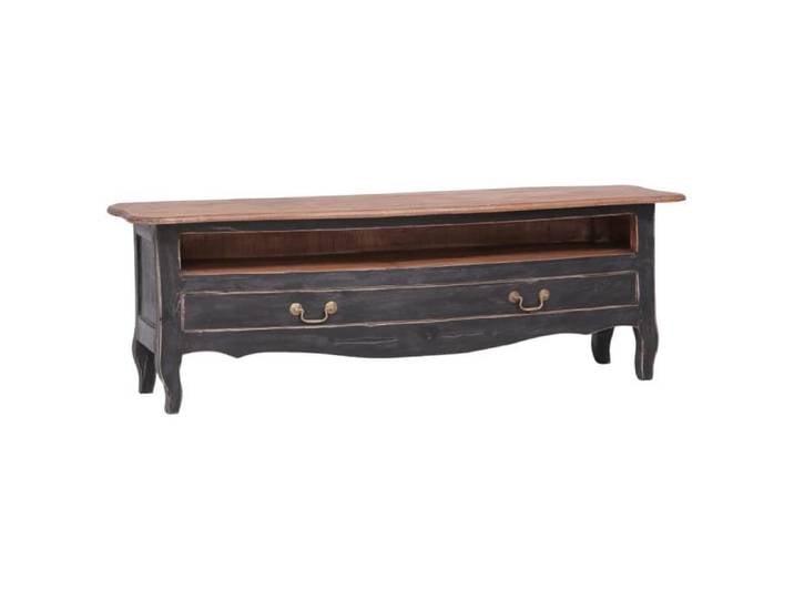 JILL®2103 MODE Meuble TV - Table télé 120x30x40 cm Noir Bois de récupération massif