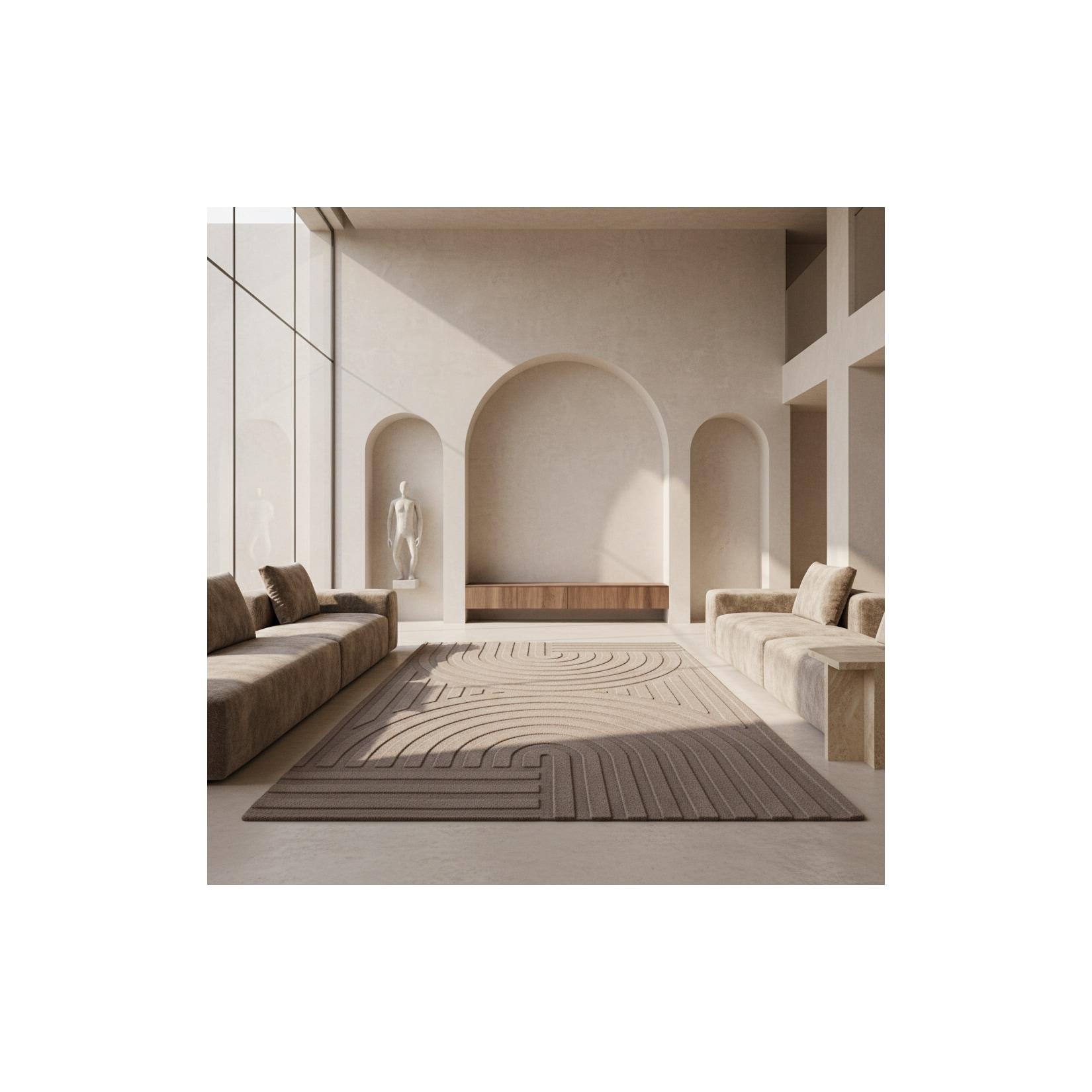 Kurzflorteppich Waschbar LAVAREDO, im Boho-Stil, Beige, 240 x 340 cm