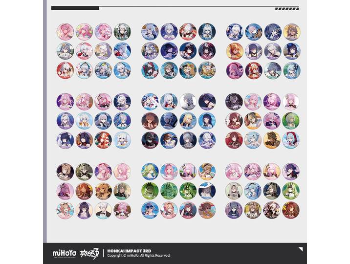 Sunsyea-Ensemble d'insignes Honkai Impact 3rd Official Merch, MiHoYo, Original, Authentic CG Series, Vol 1, Vol 2, Vol 3, Vol 4, Vol 5, 12 pièces