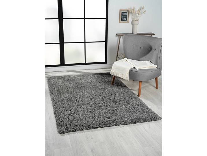 Hochflorteppich 120 x 180cm Grau/Grau